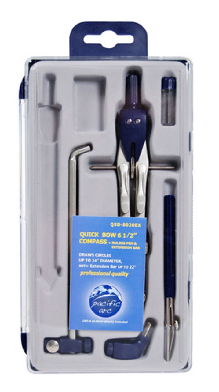 SPEED BOW COMPASS W/EXTENDER, RULING PEN, AND ADAPTER 6 INCH